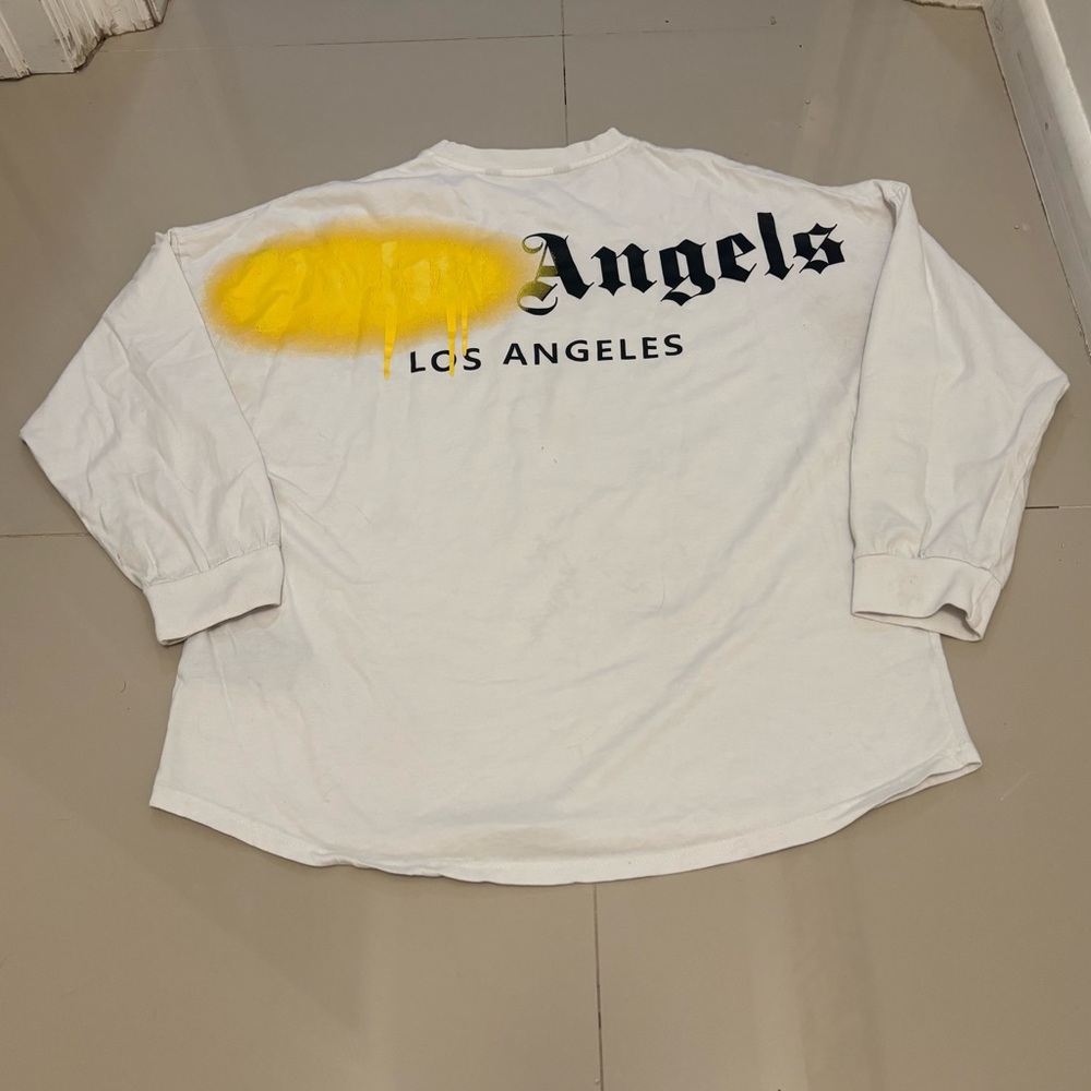PALM ANGELS Long Sleeve White T-shirt size M